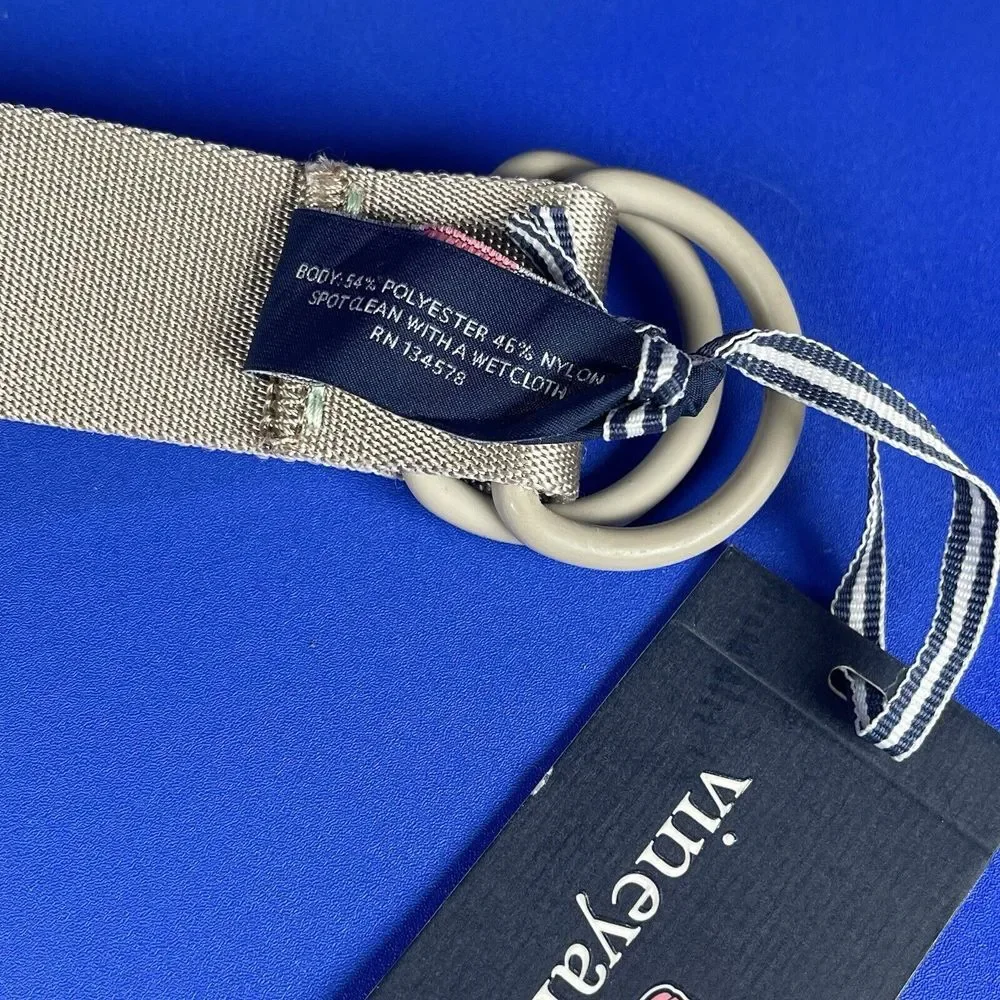 Vineyard Vines Men's Large Neon Pop On The Go Belt Stone MSRP‎ $78 NWT